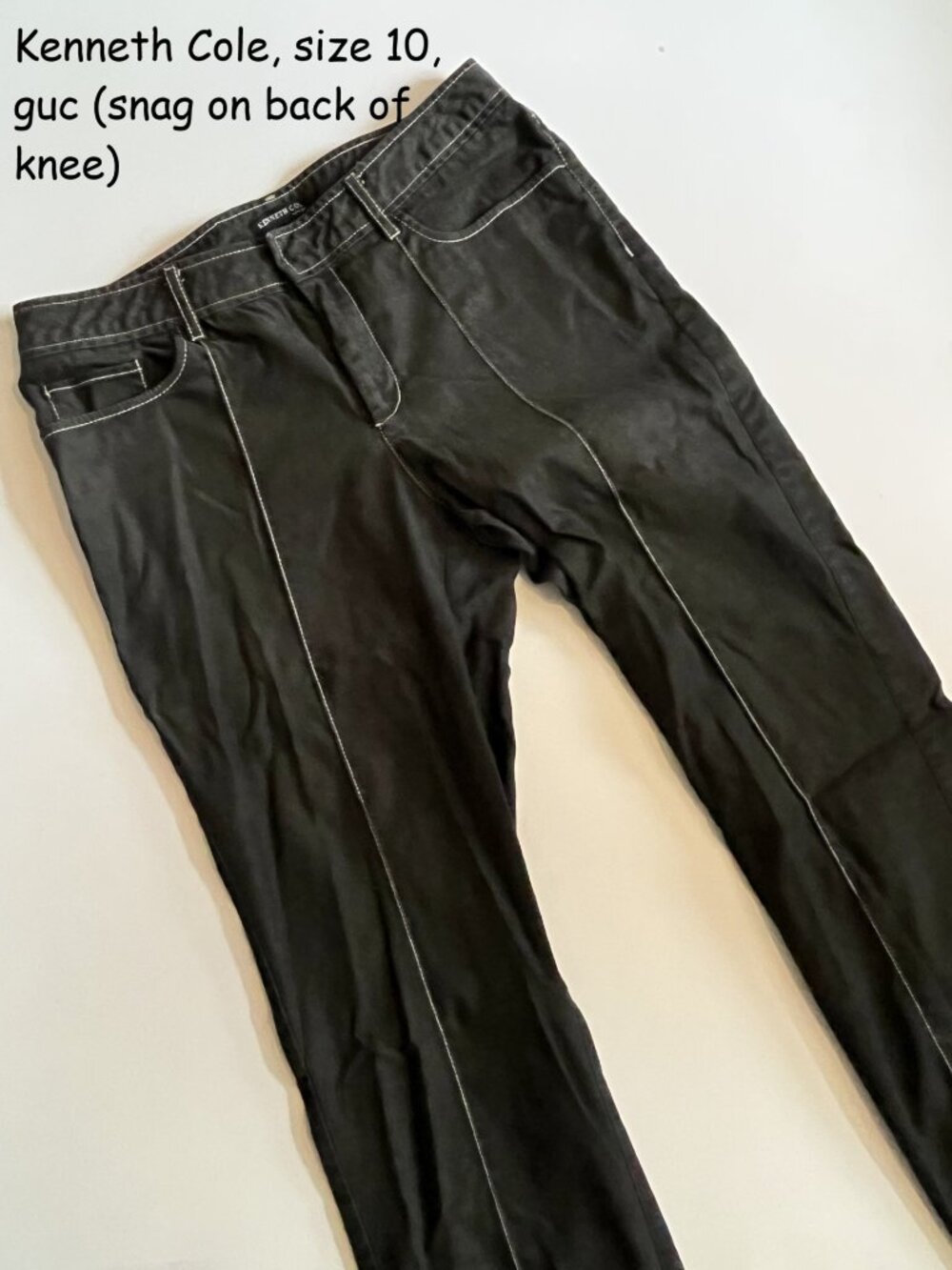 Size 10 Kenneth Cole pants, black with leg seam